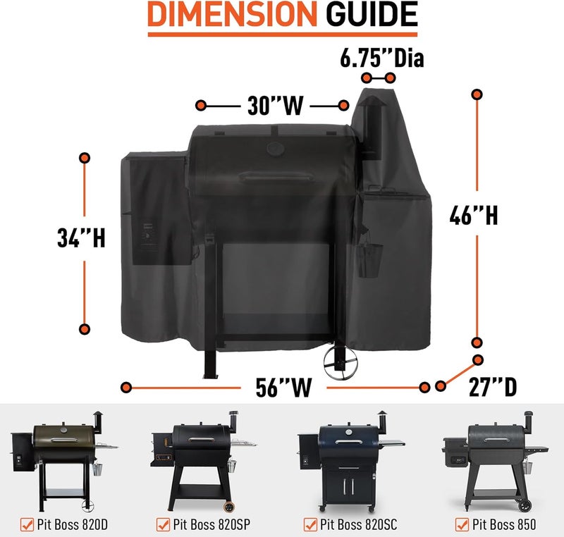 Arcedo Smoker Cover Compatible with Pit Boss 820 Deluxe, 850, 820 Sportsman, Heavy Duty Waterproof Wood Pellet Grill Covers, All Weather Protection for Outdoor Grill - Image 2